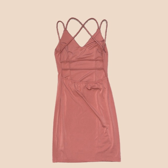 Pink Fitted Dress for Women - Picture 2 of 2